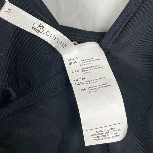Cupshe NWT Black Plunging One Piece Swimsuit - Women’s XL - Picture 6 of 7